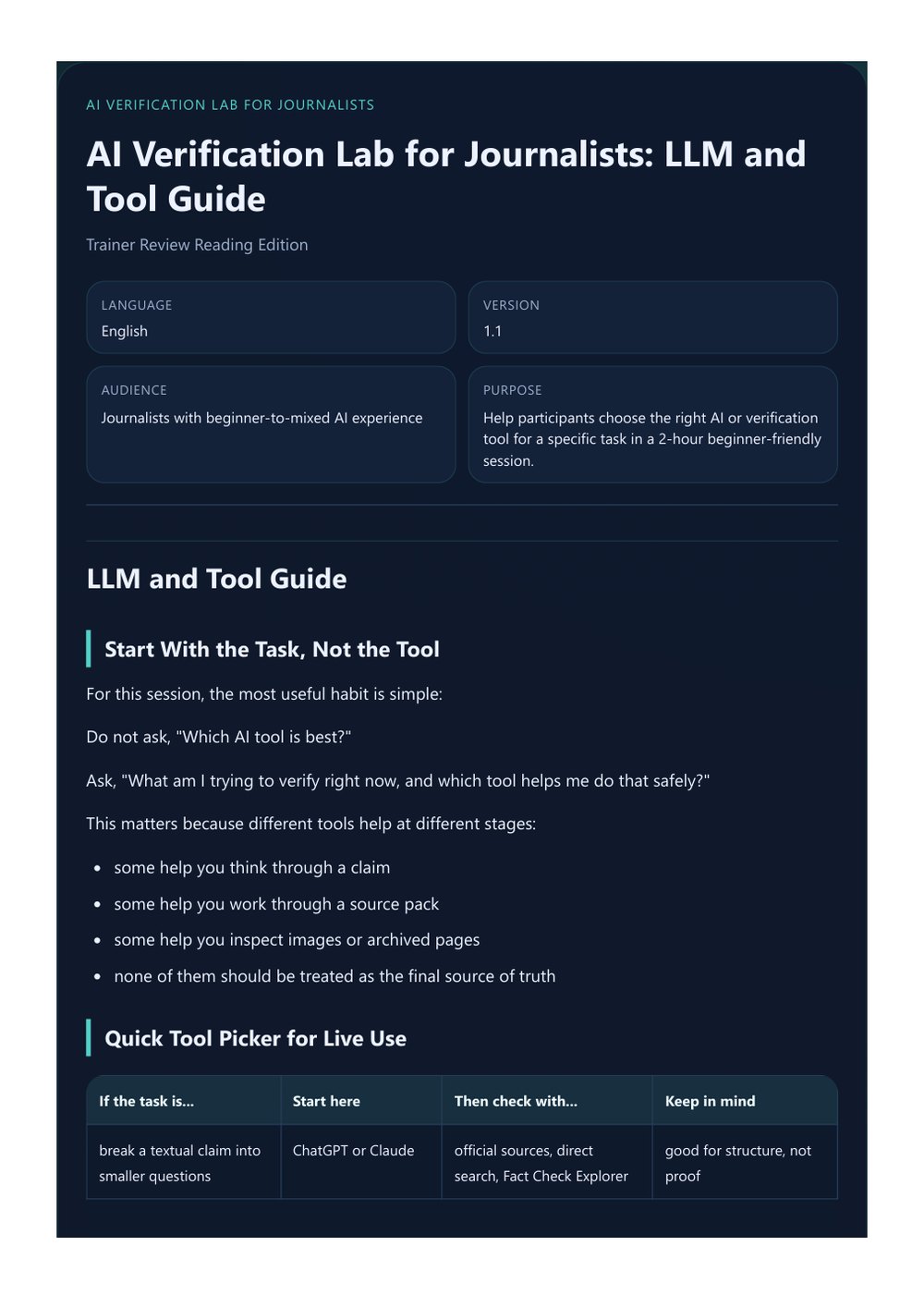 AI verification source guide preview